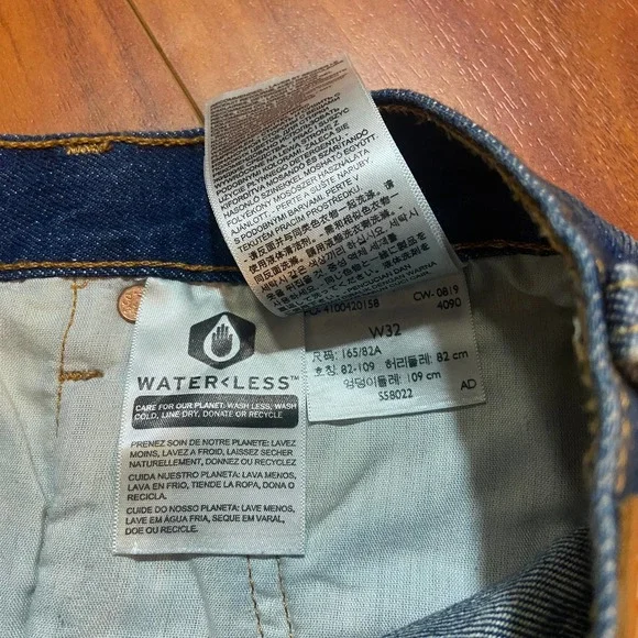 Levi's 501 Shorts Size 32 Button Fly High Rise Cut Off Denim - Picture 4 of 5